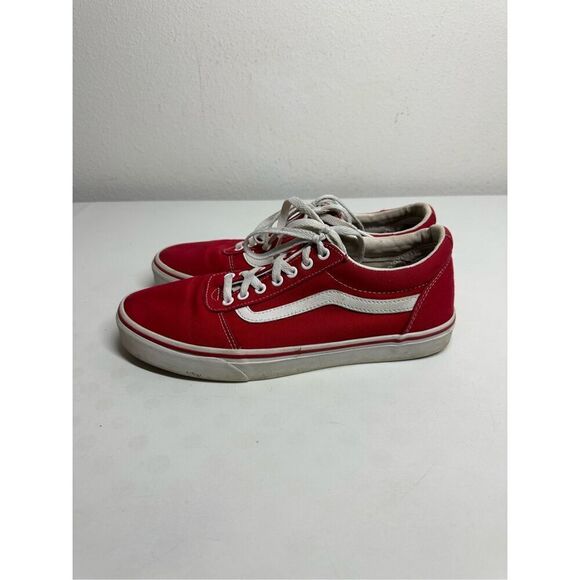 Vans Old Skool Sneakers Red Men's 9.5 Canvas Lace Up Low 500714 - Picture 1 of 10